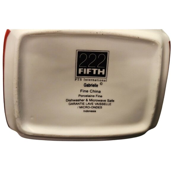 222 Fifth Gabrielle 3pc Set 6" Bowl 9" Square Plate & 14" Platter Fine Ceramic - Picture 10 of 16